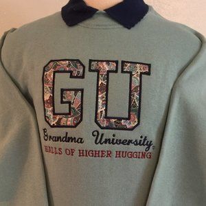 Grandma University Sweatshirt w/navy collar, NWT
